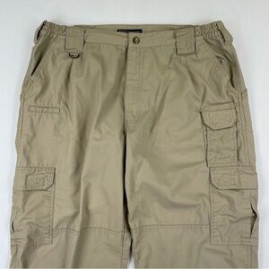 5.11 Tactical Pants Mens 40x30” Tan Cargo Utility Ripstop Flex Waist Straight
